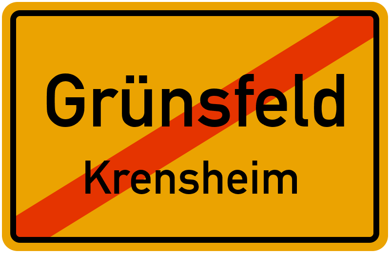 Ortsschild Grünsfeld