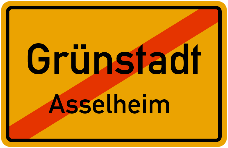 Ortsschild Grünstadt