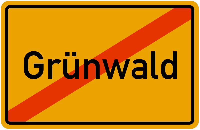 Ortsschild Grünwald