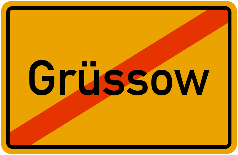 Ortsschild Grüssow