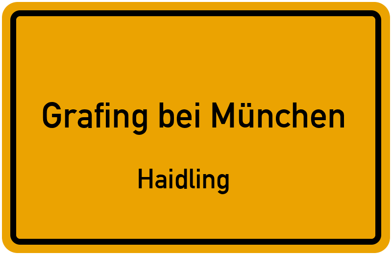 Ortsschild Grafing bei München