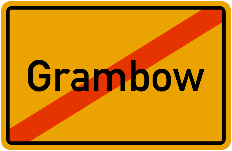 Ortsschild Grambow