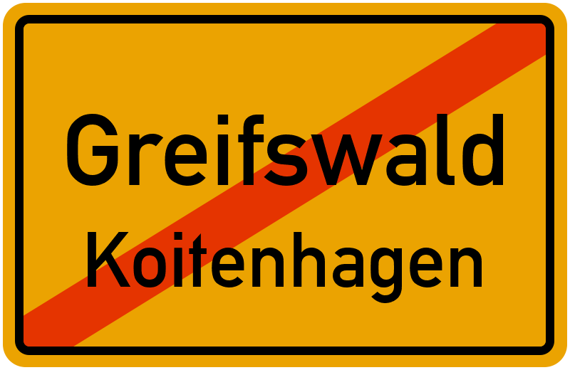 Ortsschild Greifswald