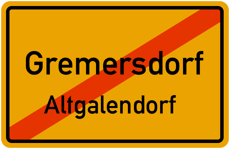 Ortsschild Gremersdorf