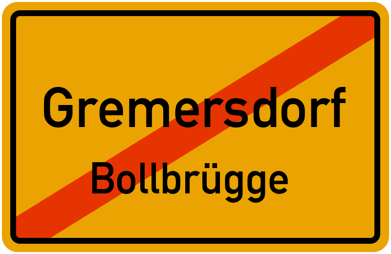 Ortsschild Gremersdorf