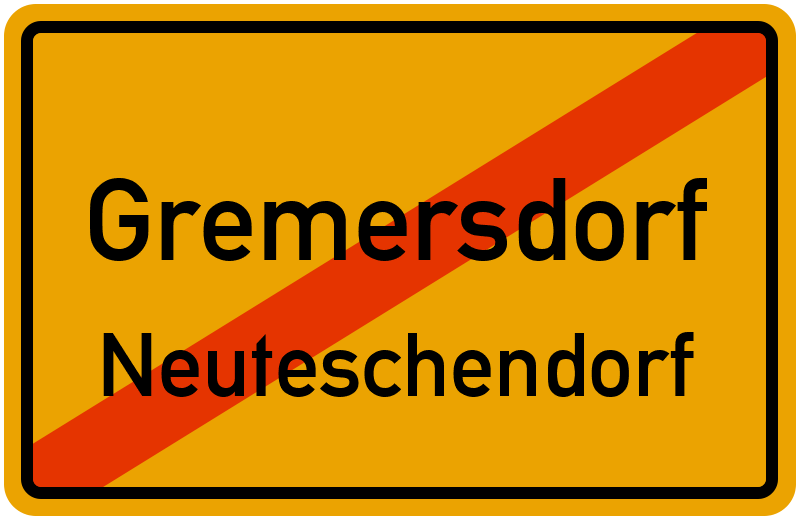 Ortsschild Gremersdorf