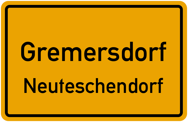 Ortsschild Gremersdorf