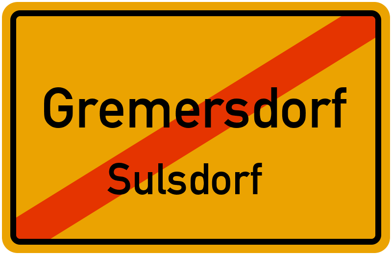Ortsschild Gremersdorf