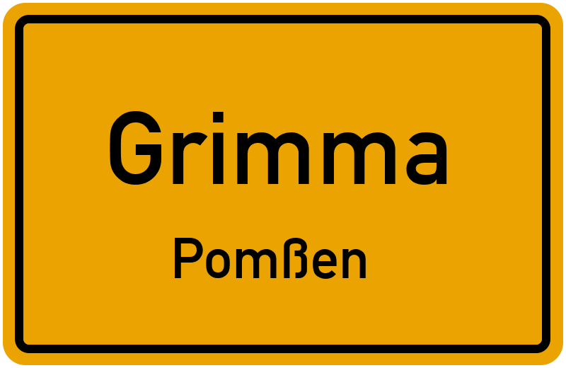 Ortsschild Grimma