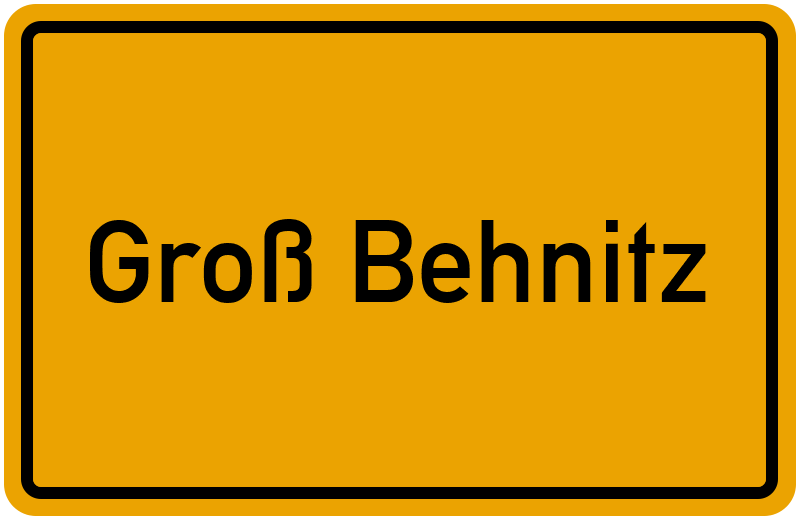 Ortsschild Groß Behnitz