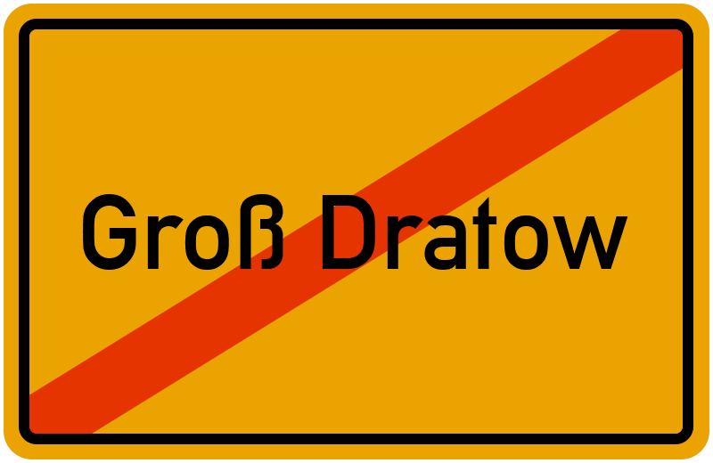 Ortsschild Groß Dratow