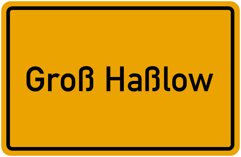 Ortsschild Groß Haßlow