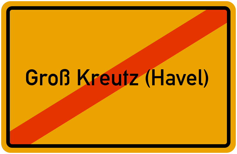 Ortsschild Groß Kreutz (Havel)