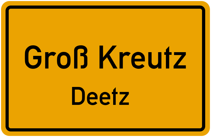 Ortsschild Groß Kreutz