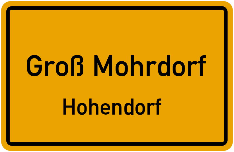 Ortsschild Groß Mohrdorf
