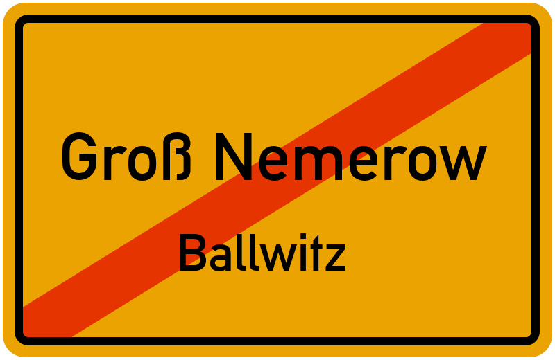 Ortsschild Groß Nemerow