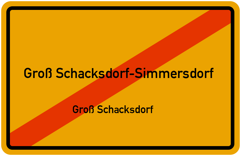 Ortsschild Groß Schacksdorf-Simmersdorf