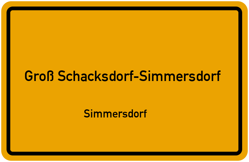 Ortsschild Groß Schacksdorf-Simmersdorf