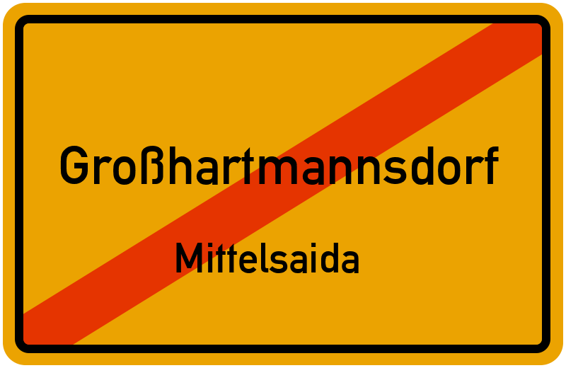 Ortsschild Großhartmannsdorf