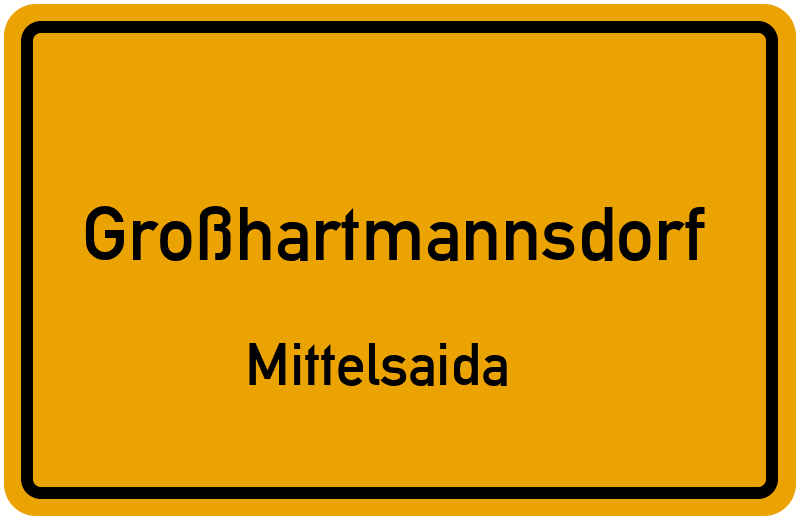 Ortsschild Großhartmannsdorf
