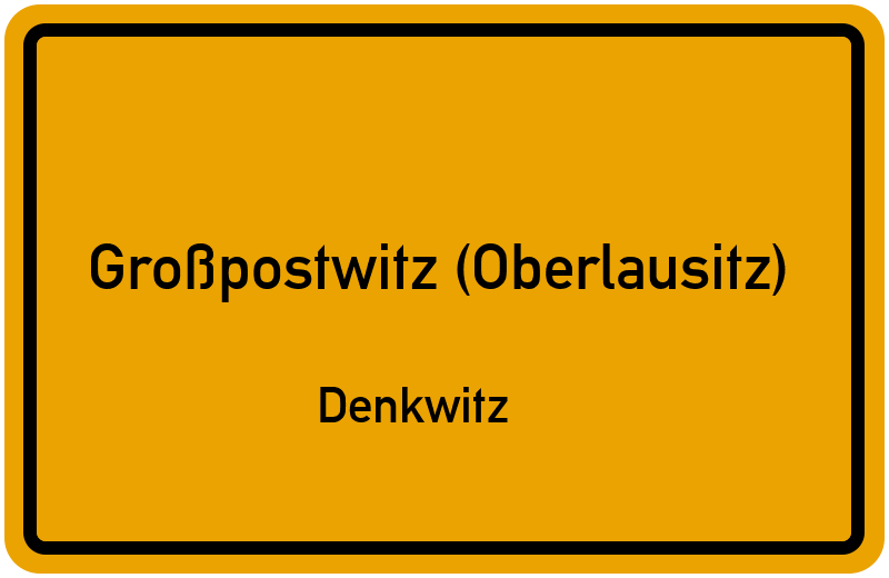 Ortsschild Großpostwitz (Oberlausitz)