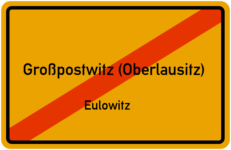 Ortsschild Großpostwitz (Oberlausitz)