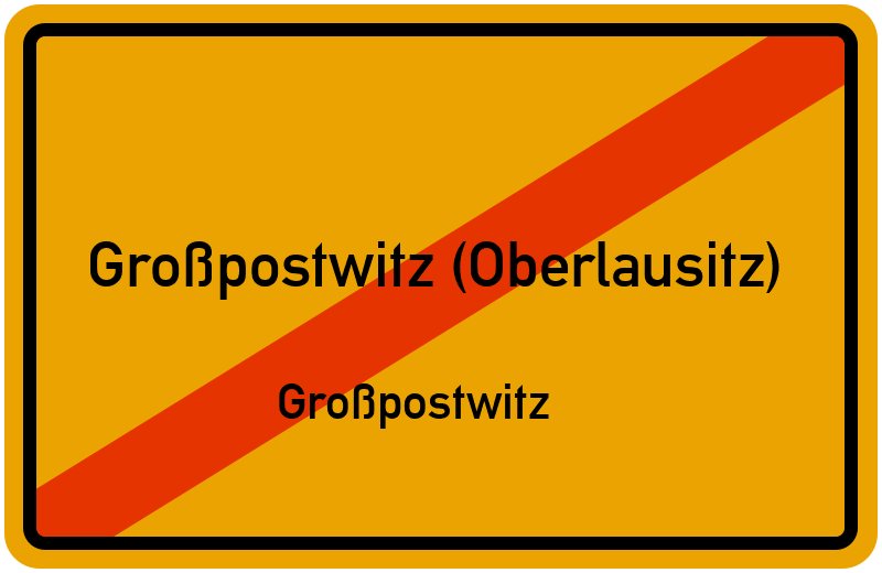 Ortsschild Großpostwitz (Oberlausitz)