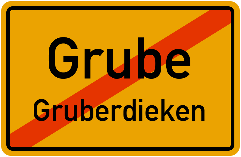 Ortsschild Grube