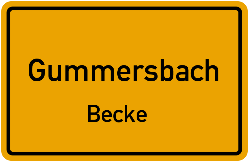 Gummersbach Becke Straßenverzeichnis: Straßen in Becke