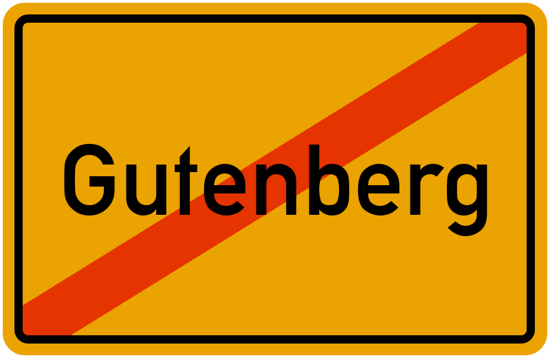 Ortsschild Gutenberg