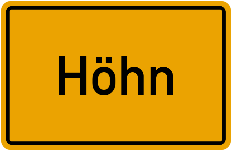Ortsschild Höhn