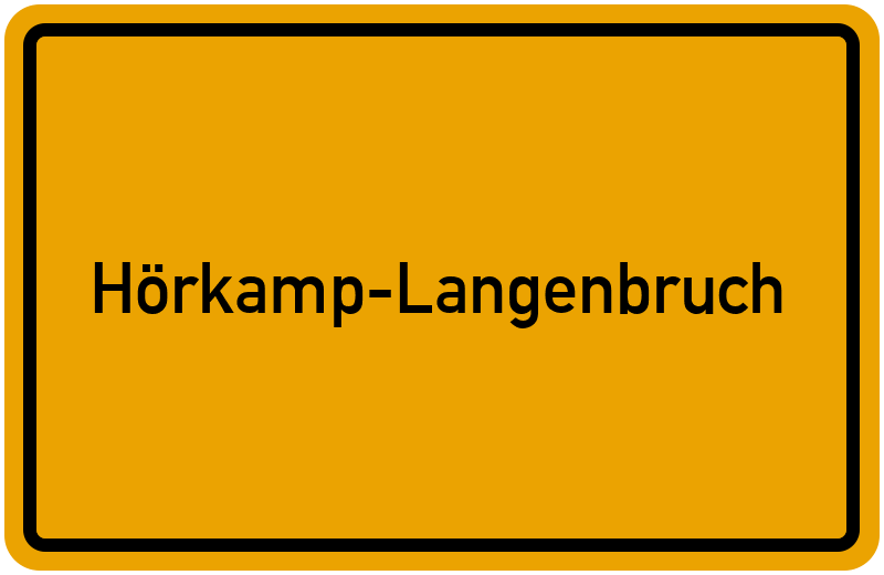 Ortsschild Hörkamp-Langenbruch