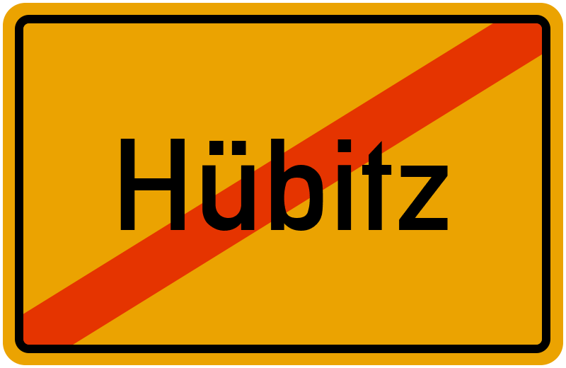 Ortsschild Hübitz