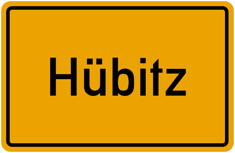 Ortsschild Hübitz