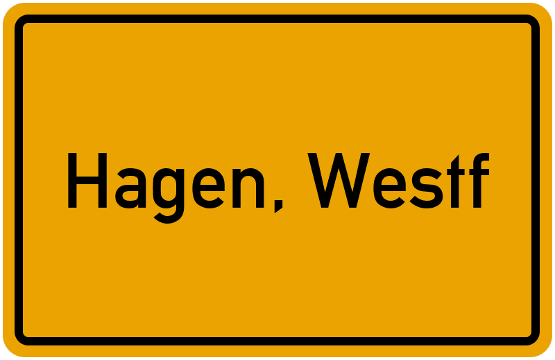 Ortsschild Hagen, Westf