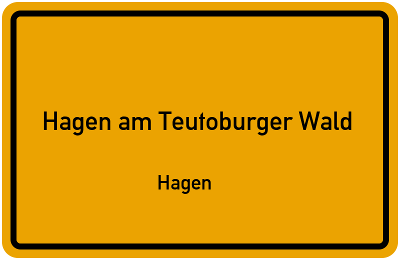 Ortsschild Hagen am Teutoburger Wald