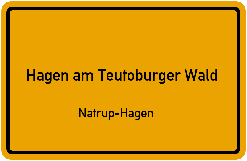 Ortsschild Hagen am Teutoburger Wald