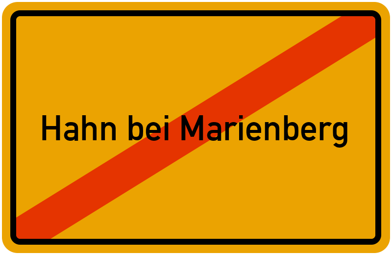 Ortsschild Hahn bei Marienberg