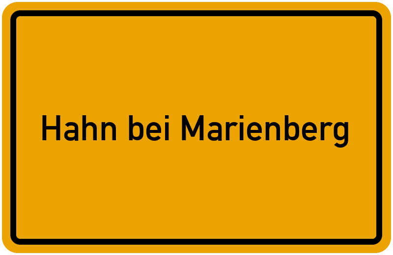 Ortsschild Hahn bei Marienberg