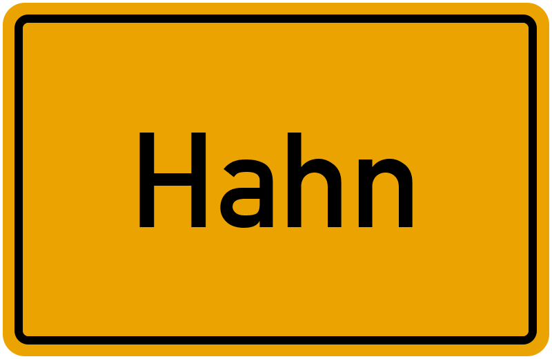 Ortsschild Hahn