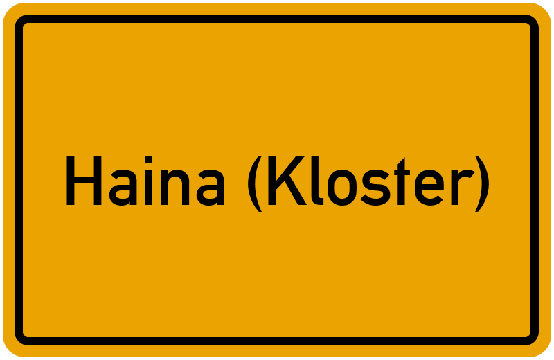 Ortsschild Haina (Kloster)