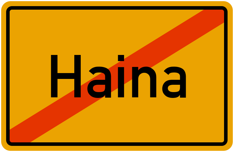 Ortsschild Haina