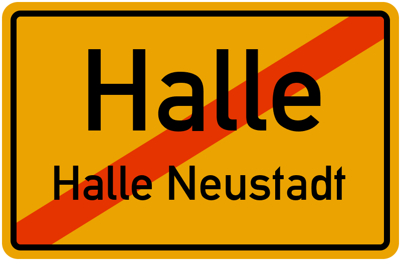 Ortsschild Halle