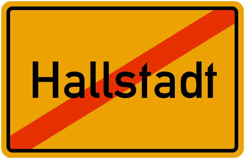 Ortsschild Hallstadt
