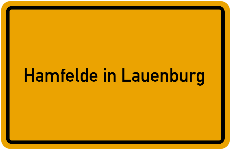 Ortsschild Hamfelde in Lauenburg