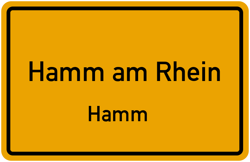 Ortsschild Hamm am Rhein