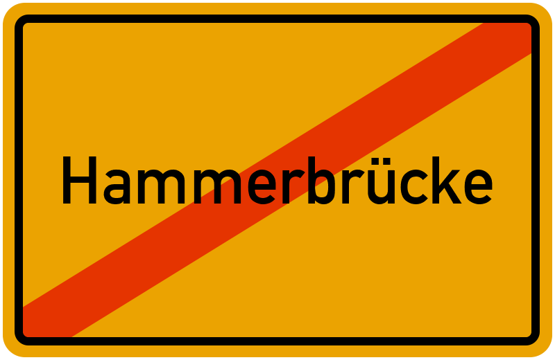 Ortsschild Hammerbrücke