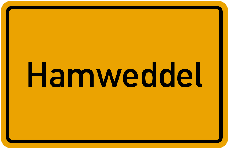 Ortsschild Hamweddel