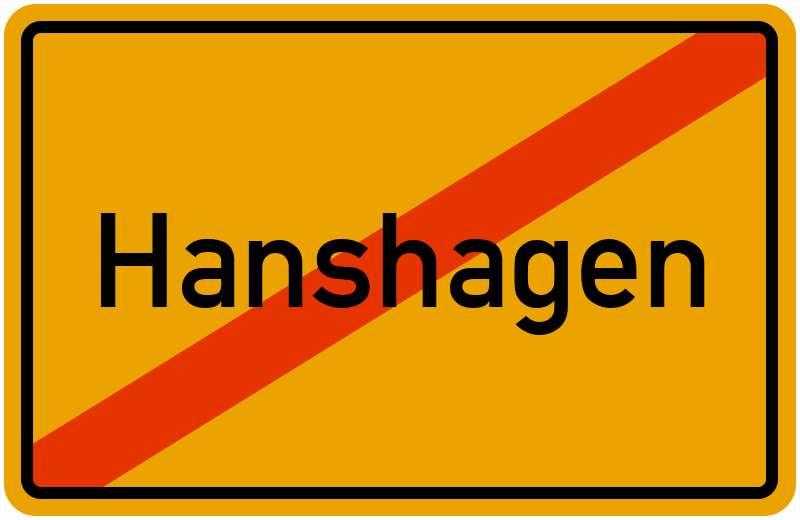 Ortsschild Hanshagen