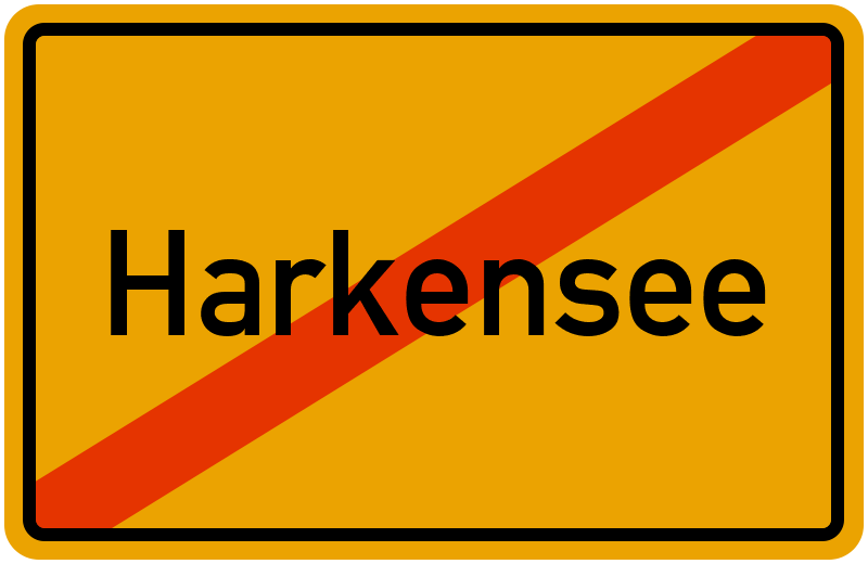 Ortsschild Harkensee